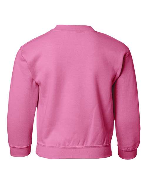 Gildan 571, 18000b Youth Heavy Blend Crewneck Sweatshirt, Safety Pink