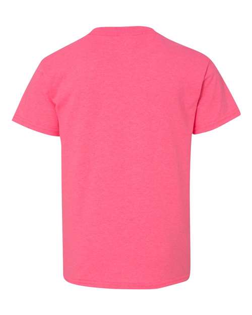 Gildan 5000B, Youth Heavy Cotton T-shirt, Safety Pink