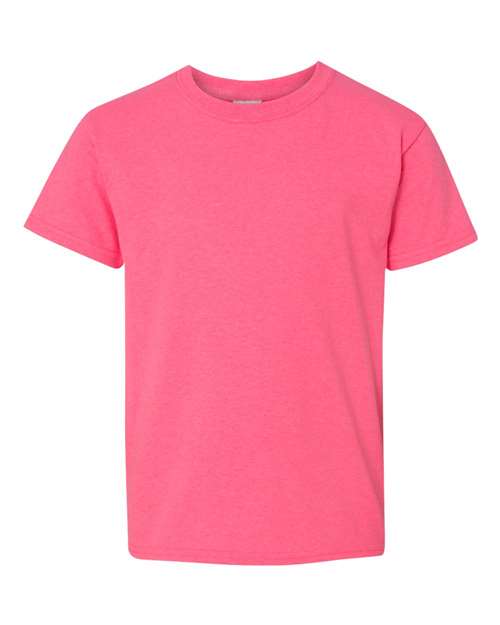 Gildan 543, 5000b Youth Heavy Cotton T-shirt, Safety Pink