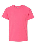Gildan 543, 5000b Youth Heavy Cotton T-shirt, Safety Pink