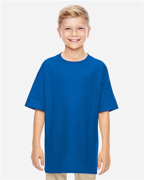 Gildan 5000B, Youth Heavy Cotton T-shirt, Neon Blue