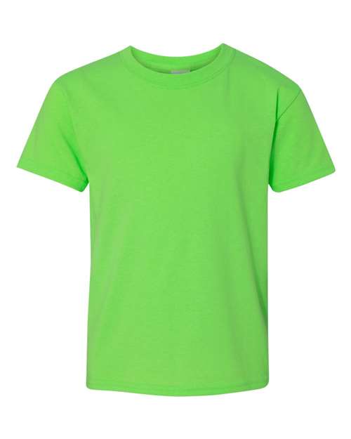 Gildan 543, 5000b Youth Heavy Cotton T-shirt, Neon Green