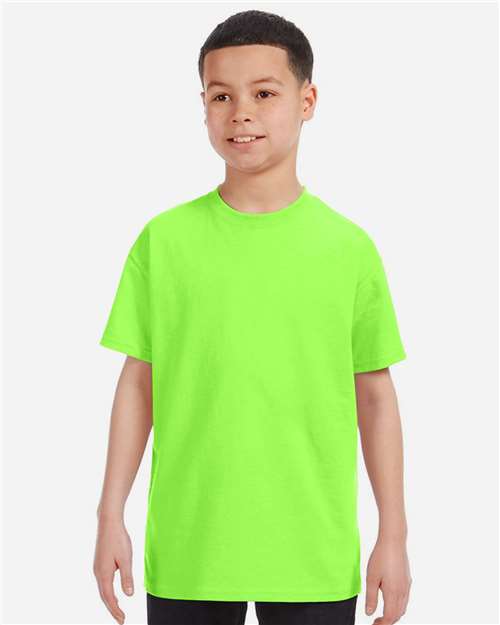 Gildan 5000B, Youth Heavy Cotton T-shirt, Neon Green