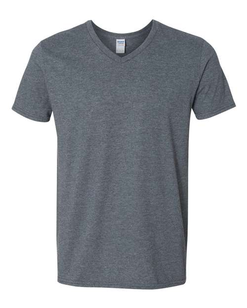 Gildan 2116, 64v00 Unisex Softstyle V-neck T-shirt, Dark Heather