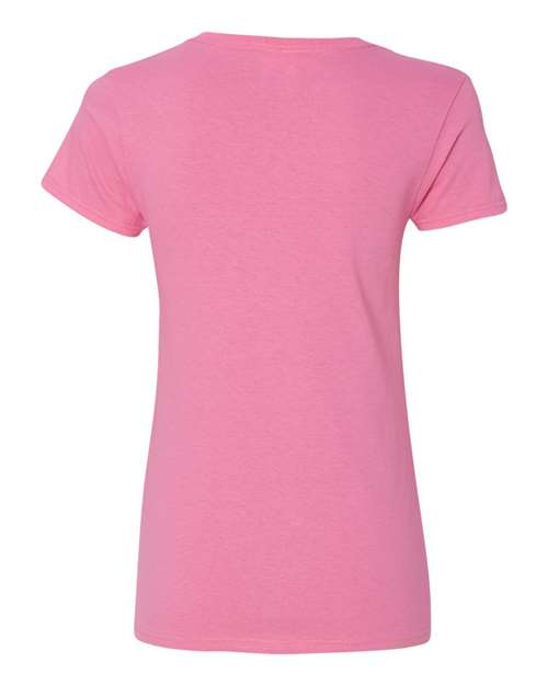 Gildan 3461, 5v00l Women's Heavy Cotton V-neck T-shirt, Azalea