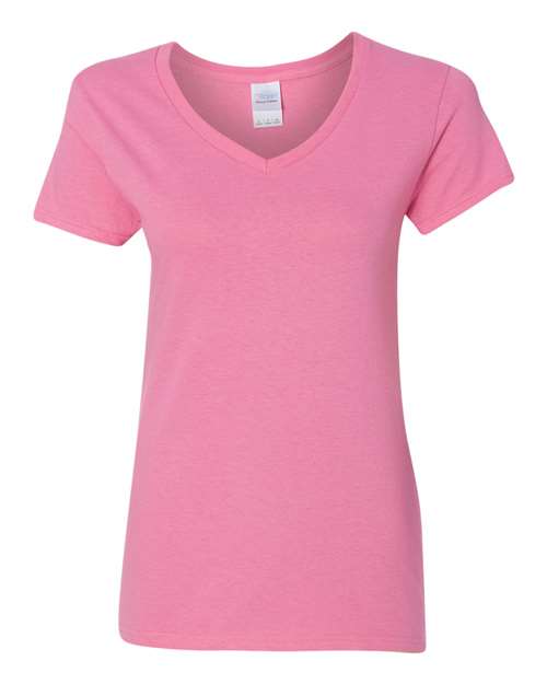 Gildan 3461, 5v00l Women's Heavy Cotton V-neck T-shirt, Azalea