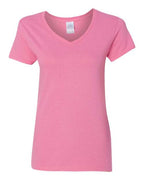 Gildan 3461, 5v00l Women's Heavy Cotton V-neck T-shirt, Azalea