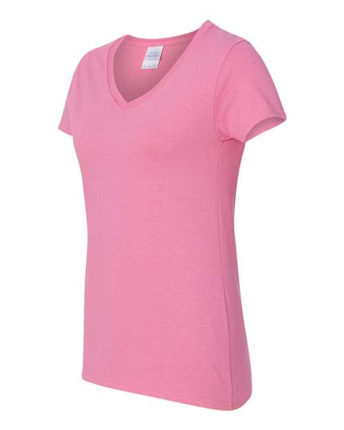 Gildan 5V00L, Women's Heavy Cotton V-neck T-shirt, Azalea