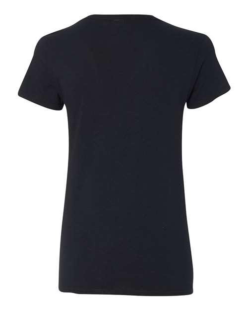 Gildan 3461, 5v00l Women's Heavy Cotton V-neck T-shirt, Black