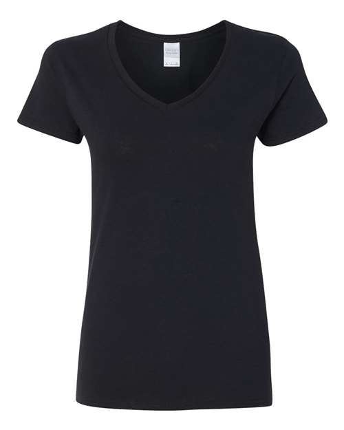 Gildan 3461, 5v00l Women's Heavy Cotton V-neck T-shirt, Black