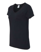 Gildan 3461, 5v00l Women's Heavy Cotton V-neck T-shirt, Black