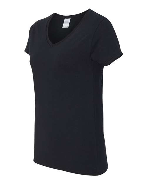 Gildan 3461, 5v00l Women's Heavy Cotton V-neck T-shirt, Black