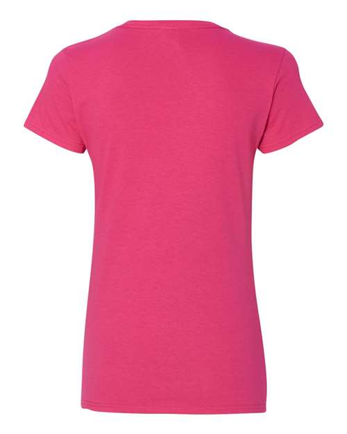 Gildan 3461, 5v00l Women's Heavy Cotton V-neck T-shirt, Heliconia