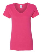 Gildan 3461, 5v00l Women's Heavy Cotton V-neck T-shirt, Heliconia