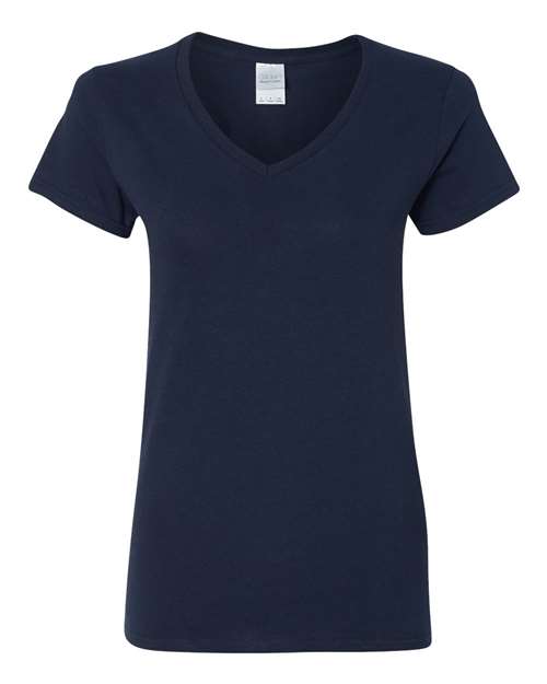 Gildan 3461, 5v00l Women's Heavy Cotton V-neck T-shirt, Navy