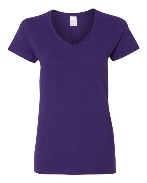 Gildan 3461, 5v00l Women's Heavy Cotton V-neck T-shirt, Purple