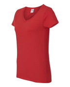 Gildan 3461, 5v00l Women's Heavy Cotton V-neck T-shirt, Red