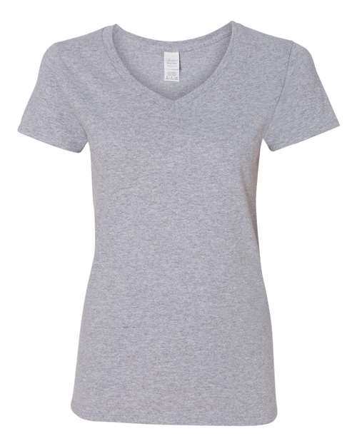 Gildan 5V00L, Women's Heavy Cotton V-neck T-shirt, Sport Grey