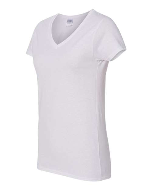 Gildan 3461, 5v00l Women's Heavy Cotton V-neck T-shirt, White