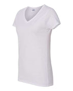 Gildan 3461, 5v00l Women's Heavy Cotton V-neck T-shirt, White