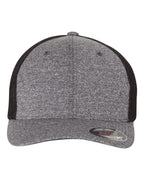 Flexfit 6311, 4303 Mélange Trucker Cap, Heather Grey/ Red