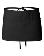 Q-Tees Q2115, Waist Apron With Pockets, Black