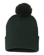 Sportsman SP15, 3015 12" Pom-pom Cuffed Beanie, Forest