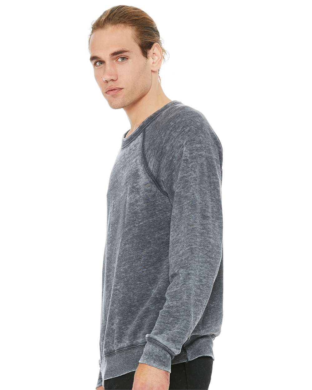 BELLA + CANVAS 3901, Fleece - Premium - Crew, Grey Acid Wash