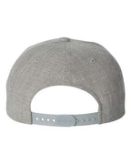 YP Classics 6089M, Premium Flat Bill Snapback Cap, Heather Grey