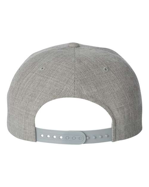 YP Classics 6089M, Premium Flat Bill Snapback Cap, Heather Grey
