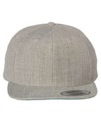 YP Classics 6089M, Premium Flat Bill Snapback Cap, Heather Grey