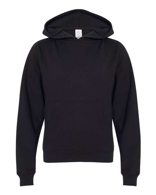 Independent Trading Co. SS4001Y, Youth Midweight Hooded Sweatshirt, Black