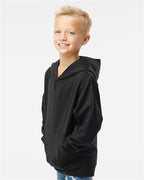 Independent Trading Co. SS4001Y, Youth Midweight Hooded Sweatshirt, Black