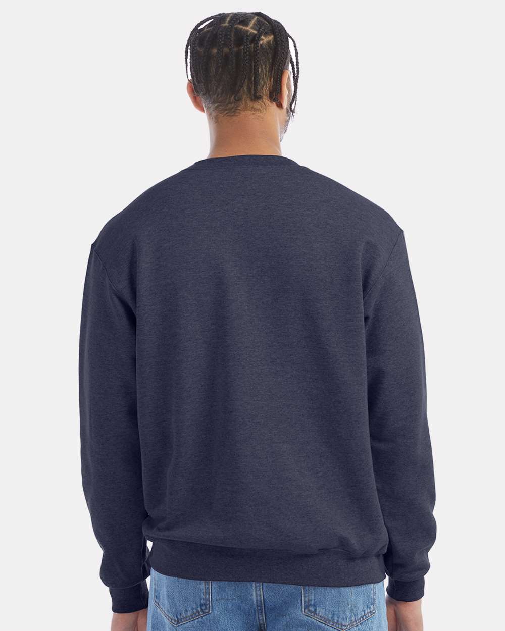Champion S600, Unisex Powerblend Crewneck Sweatshirt, Navy Heather