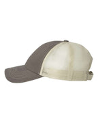 Valucap 2002, Contrast-stitch Mesh-back Cap, Charcoal/ Stone