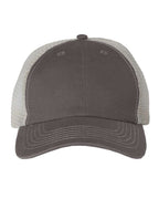 Valucap 2002, Contrast-stitch Mesh-back Cap, Charcoal/ Stone