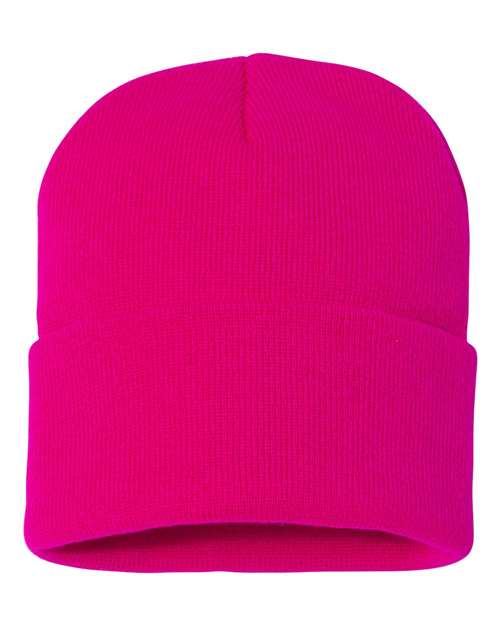 Sportsman SP12, 12" Solid Cuffed Beanie, Neon Fuchsia