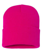 Sportsman SP12, 12" Solid Cuffed Beanie, Neon Fuchsia