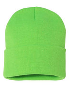 Sportsman SP12, 12" Solid Cuffed Beanie, Neon Green