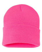 Sportsman SP12, 12" Solid Cuffed Beanie, Neon Pink
