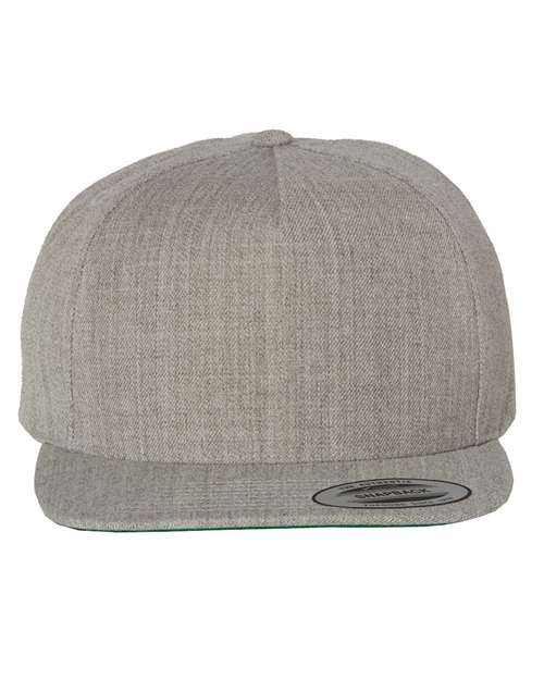 YP Classics 5089M, Premium Five-panel Snapback Cap, Heather Grey