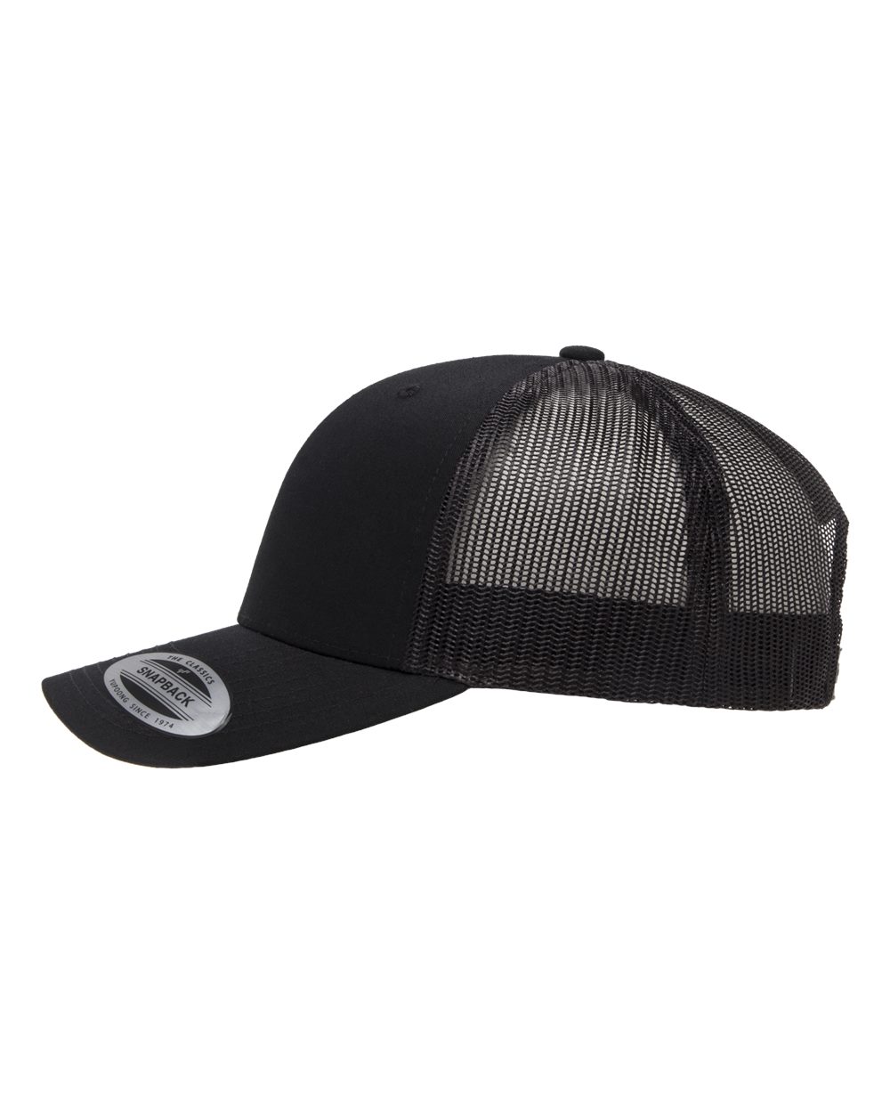 YP Classics 6606, Retro Trucker Cap, Black
