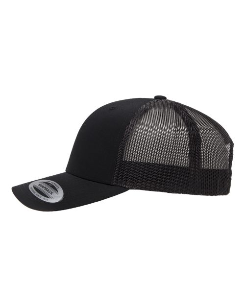 YP Classics 6606, Retro Trucker Cap, Black