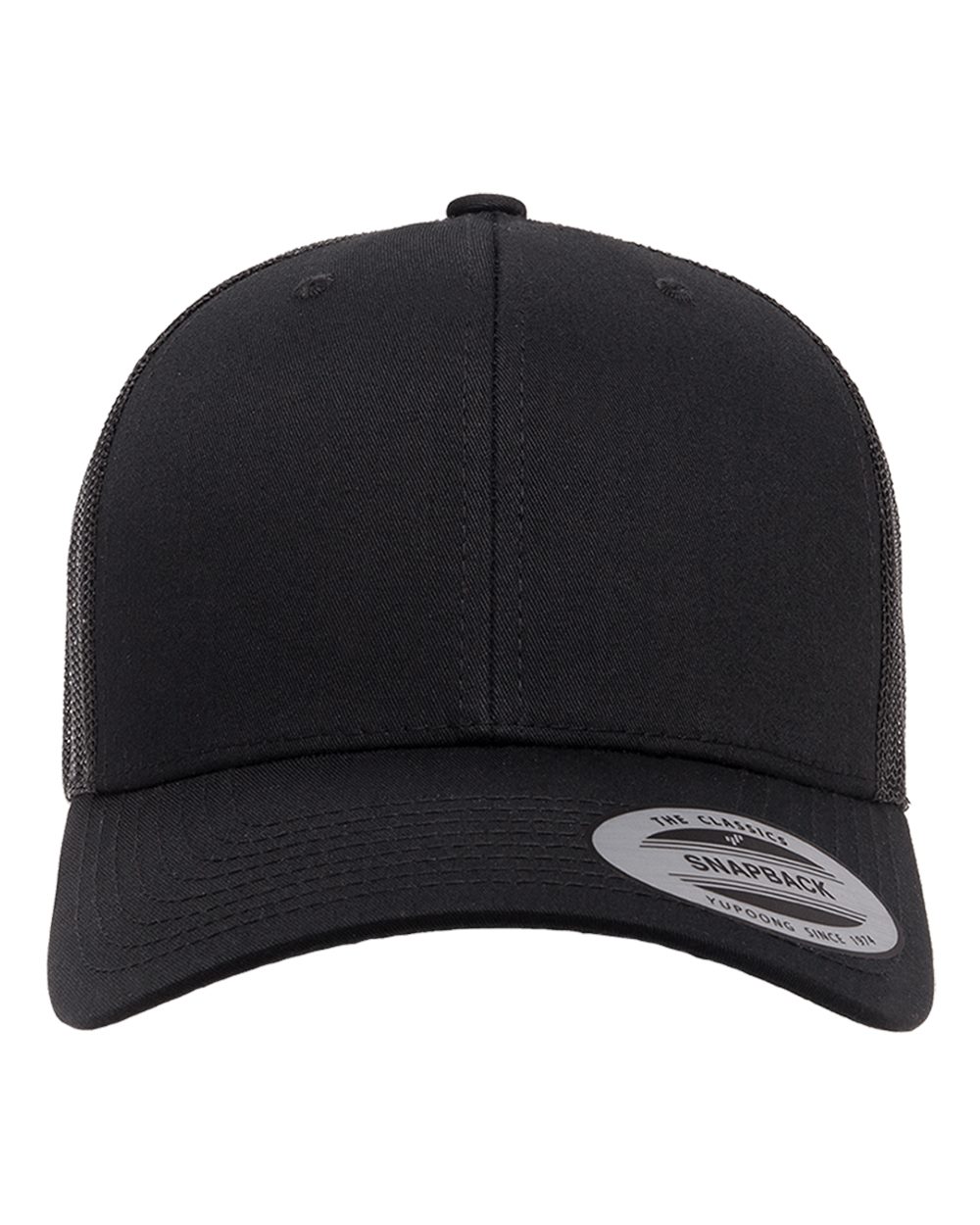 YP Classics 6606, Retro Trucker Cap, Black