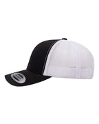 YP Classics 6606, Retro Trucker Cap, Black/ White