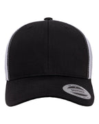 YP Classics 6606, Retro Trucker Cap, Black/ White