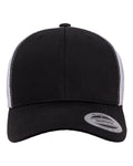 YP Classics 6606, Retro Trucker Cap, Black/ White