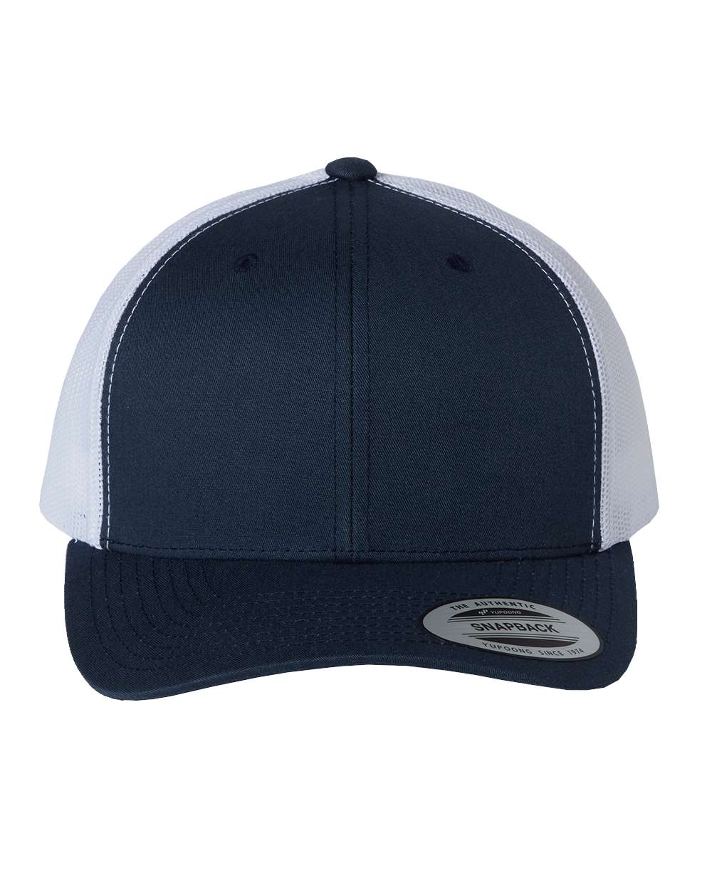 YP Classics 6606, Retro Trucker Cap, Navy/ White