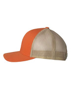 YP Classics 6606, Retro Trucker Cap, Rustic Orange/ Khaki