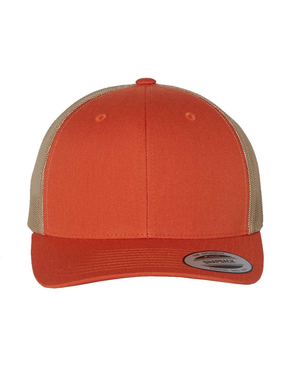 YP Classics 6606, Retro Trucker Cap, Rustic Orange/ Khaki